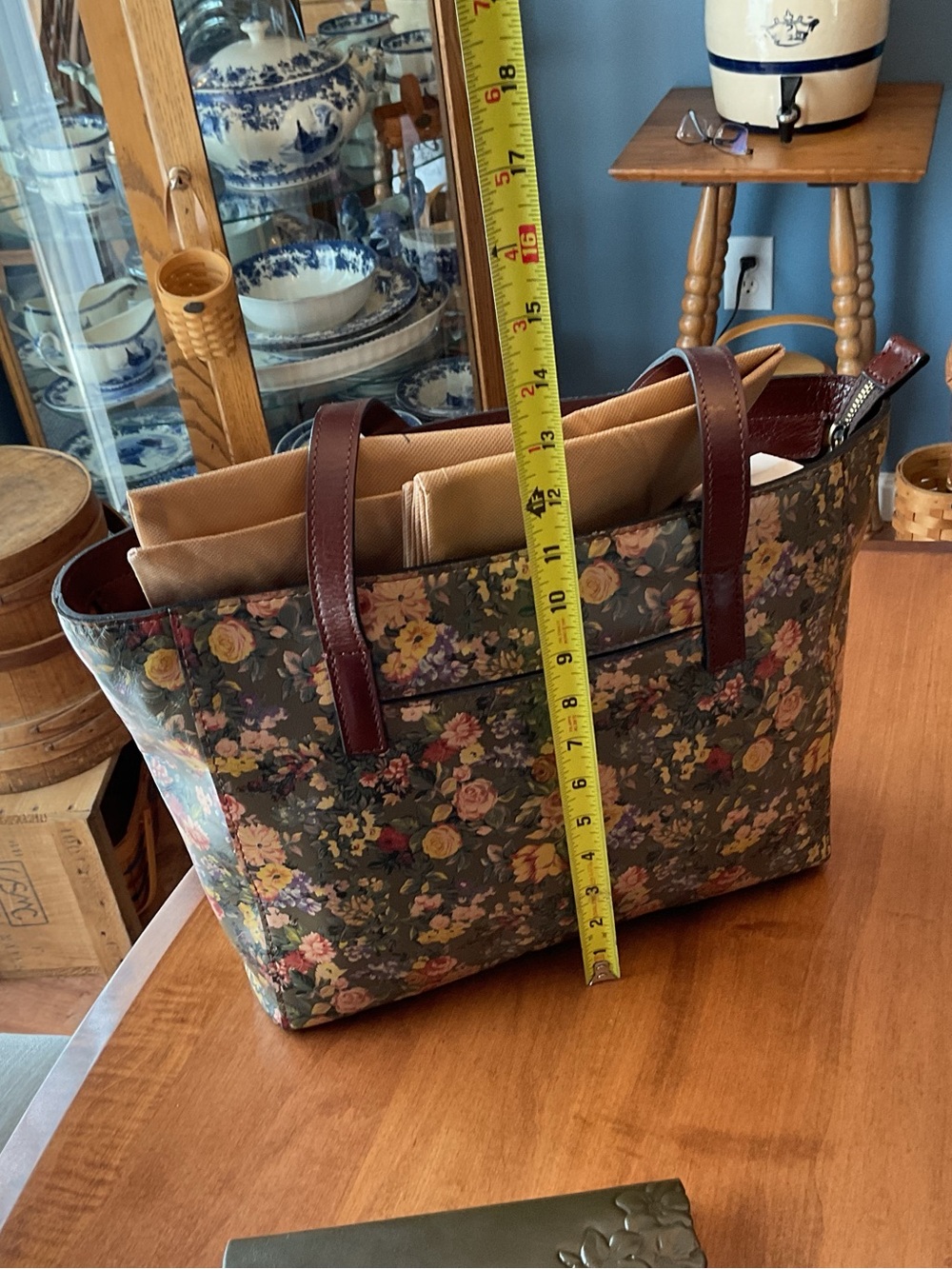 Patricia Nash Floral English Country Varsi Tote with Terresa Wallet Olive Green - Picture 13 of 16